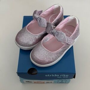 Stride Rite SR Selena (Toddler) Pink Sparkle Bow Shoes Size 6.5
